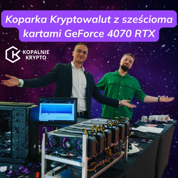 Koparka Kryptowalut z sześcioma kartami GeForce 4070 RTX